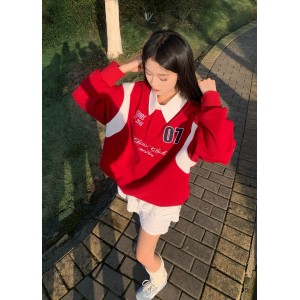 CHIOS CLUB - Oversize Shirt Hoodie FW2436BB Red